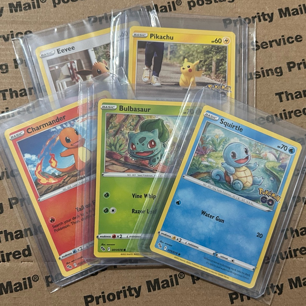 ‘22 Pokemon Go: Bulbasaur / Charmander / Squirtle / Pikachu / Eevee Cards